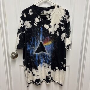 Get Down Art x UO ICONS Pink Floyd Dark Side Moon‎ Bleach Splatter Band Tee S/M